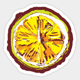 Retro Lemon Slice Illustration Sticker